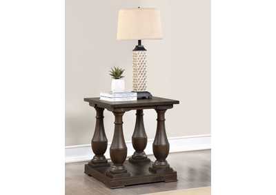 Walden Rectangular End Table with Turned Legs and Floor Shelf Coffee