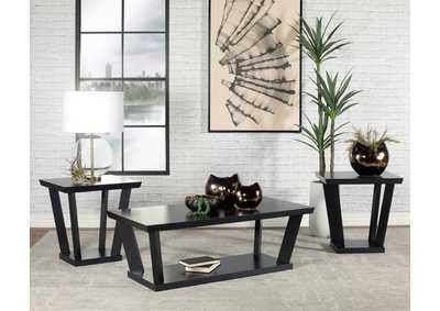 Image for Aminta 3-piece Occasional Set with Open Shelves Black