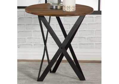 Zack Round End Table Smokey Grey and Black