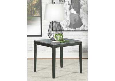 Image for Square End Table Faux Grey Marble and Black