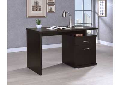 Image for Irving 2-drawer Office Desk with Cabinet Cappuccino