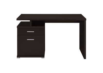 Irving 2-drawer Office Desk with Cabinet Cappuccino,Coaster Furniture