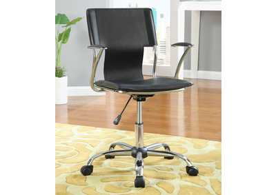 Image for Adjustable Height Office Chair Black and Chrome