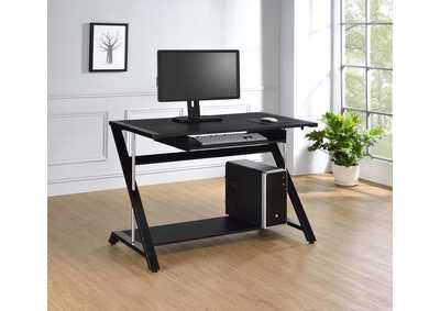 Image for Mallet Computer Desk with Bottom Shelf Black