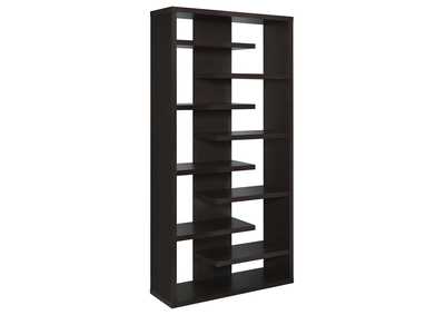 Altmark Bookcase with Staggered Floating Shelves Cappuccino,Coaster Furniture