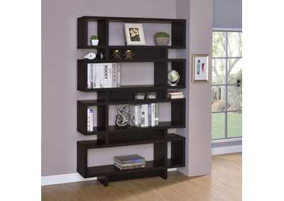 Image for Reid 4-tier Open Back Bookcase Cappuccino