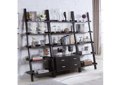 Image for Colella 3-piece Storage Ladder Bookcase Set Cappuccino