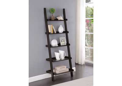 Image for Colella 5-shelf Ladder Bookcase Cappuccino