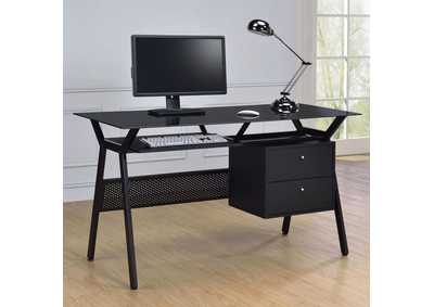 Image for Weaving 2 - drawer Computer Desk Black