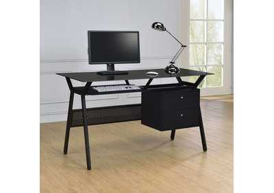 Image for Weaving 2-drawer Computer Desk Black