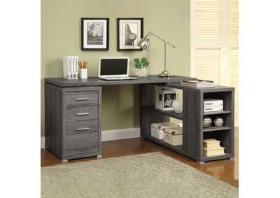 Yvette L - shape Office Desk Weathered Grey