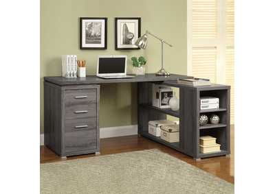 Image for Yvette L-shape Office Desk Weathered Grey