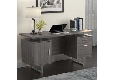 Image for Lawtey Floating Top Office Desk Weathered Grey