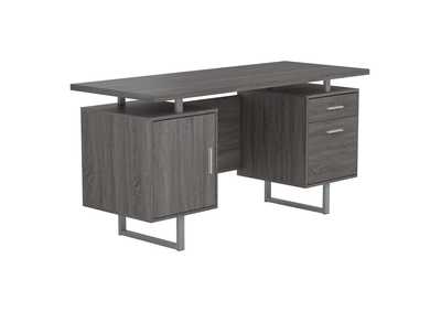 Lawtey Floating Top Office Desk Weathered Grey,Coaster Furniture