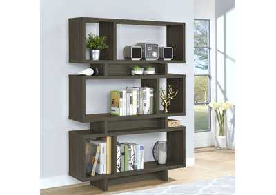 Image for Reid 3-tier Geometric Bookcase Weathered Grey