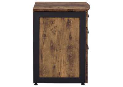 Estrella 3-drawer File Cabinet Antique Nutmeg and Gunmetal,Coaster Furniture
