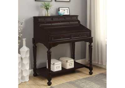 Milo 10-Drawer Secretary Desk Warm Brown