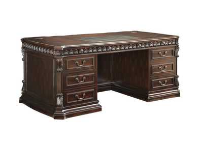 Image for Oil Tucker Traditional Rich Brown Executive Desk