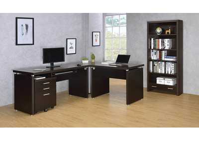 Image for Cappuccino Skylar Contemporary Three-Drawer File Cabinet