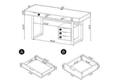 Whitman 4-drawer Writing Desk Glossy White,Coaster Furniture