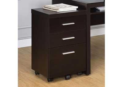 Image for Skeena 3 - drawer Mobile Storage Cabinet Cappuccino