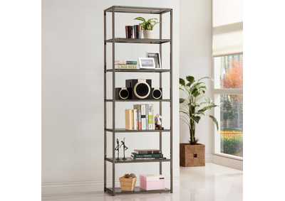 Kate 6-Shelf Bookcase Black Nickel