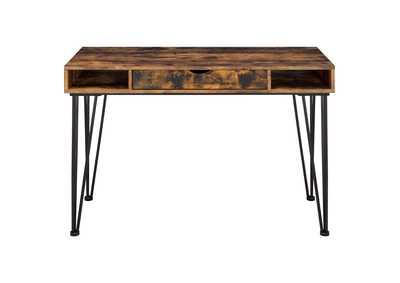Olvera 1-drawer Writing Desk Antique Nutmeg and Dark Bronze,Coaster Furniture
