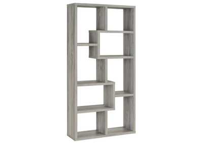 Theo 10-shelf Bookcase Grey Driftwood,Coaster Furniture