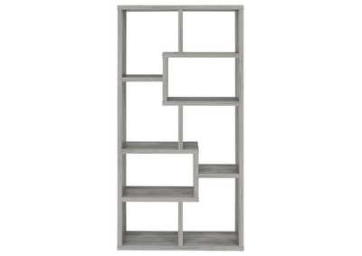 Theo 10-shelf Bookcase Grey Driftwood,Coaster Furniture