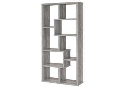 Theo 10-shelf Bookcase Grey Driftwood,Coaster Furniture