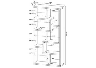 Theo 10-shelf Bookcase Grey Driftwood,Coaster Furniture