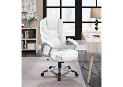 Kaffir Adjustable Height Office Chair White and Silver,Coaster Furniture