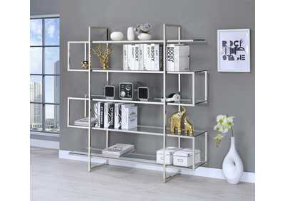 Image for 5-shelf Bookcase Chrome and Clear