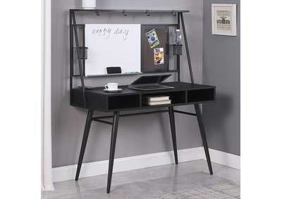 Jessie Writing Desk with USB Ports Black and Gunmetal