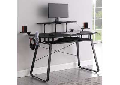 Image for Alfie Gaming Desk with USB Ports Gunmetal