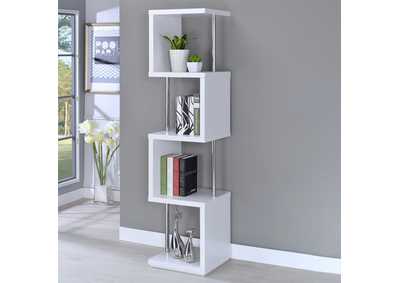 Image for Baxter 4-shelf Bookcase White and Chrome