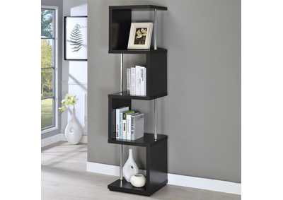 Image for Baxter 4-Shelf Bookcase Black And Chrome