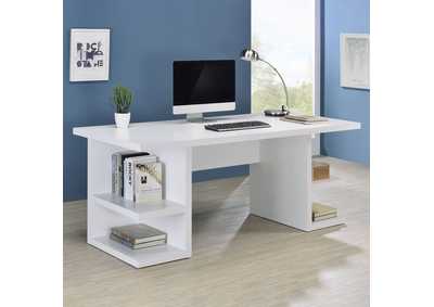 Image for Alice Writing Desk White with Open Shelves