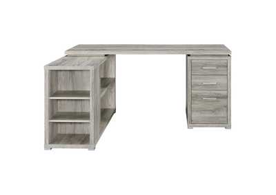 Yvette L-shape Office Desk Grey Driftwood,Coaster Furniture