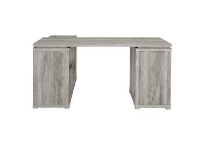 Yvette L-shape Office Desk Grey Driftwood,Coaster Furniture