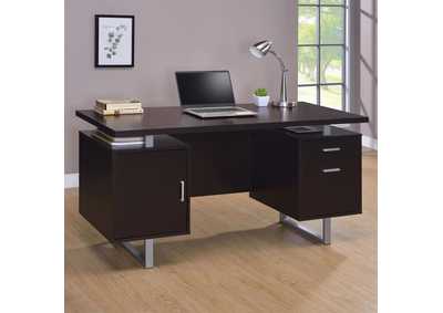 Lawtey Rectangular Storage Office Desk Cappuccino