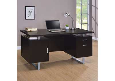 Image for Lawtey Rectangular Storage Office Desk Cappuccino