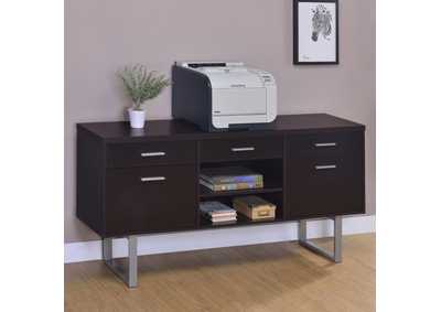 Lawtey 5 - drawer Credenza with Adjustable Shelf Cappuccino