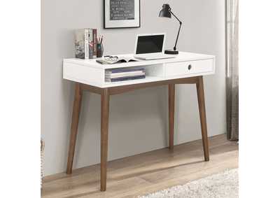 Bradenton 1-drawer Writing Desk White and Walnut