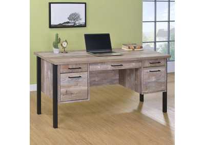 Samson 4-Drawer Office Desk Weathered Oak
