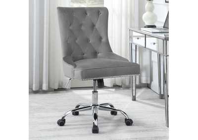 Tufted Back Office Chair Grey and Chrome
