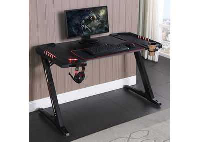 Image for Ardsley Z-framed Gaming Desk with LED Lighting Black