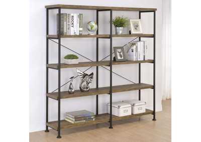 Analiese 4-Shelf Open Bookcase Rustic Oak