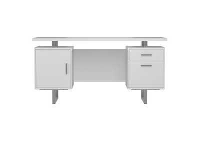 Lawtey Floating Top Office Desk White Gloss,Coaster Furniture