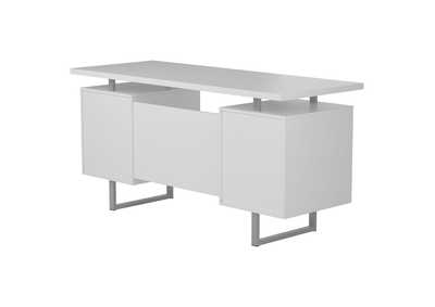 Lawtey Floating Top Office Desk White Gloss,Coaster Furniture